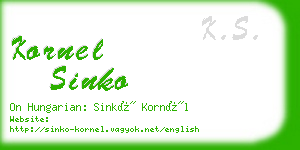 kornel sinko business card