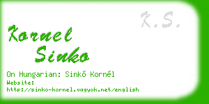 kornel sinko business card